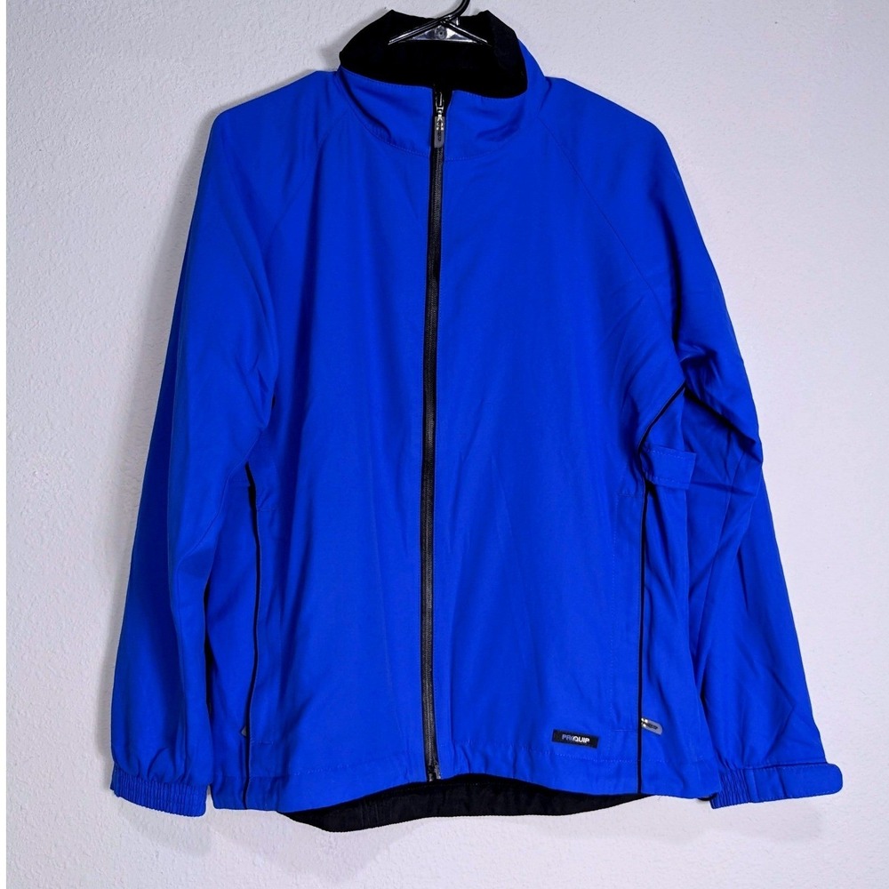 ProQuip Ahead of the Game Blue Golf Jacket Teflon Coated Mens Medium 12-14